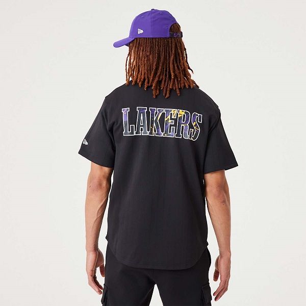 LA Lakers NBA Baseball Jersey Grey T-Shirt