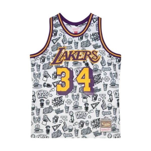 Shaquille O'Neal Los Angeles Lakers 1996-97 Grey Swingman Jersey
